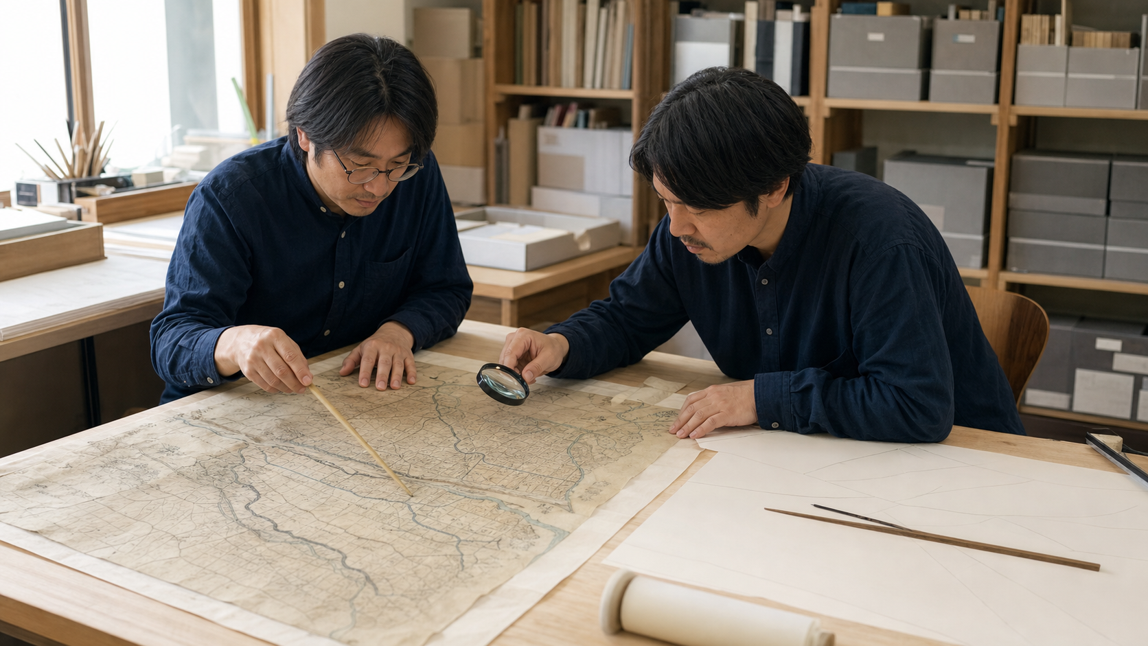 江戸期の検地帳と絵図
